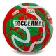Мяч футбольный №5 PU Гриппи сшит вручную SOCCERMAX LIVERPOOL FB-0047-815 Красный-зеленый - изображение 2