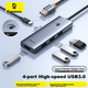 Док-станция расширения Baseus USB 3.0, разветвитель для зарядки и подключения к хабу, универсальный адаптер-конвертер для ноутбуков Huawei и Lenovo, автомобильное крепление, 50 см. - изображение 4