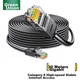 Ethernet-кабель UGREEN Cat6, гігабітний, високошвидкісний, для домашнього комп'ютера, ноутбука, маршрутизатора та відеоспостереження, 8-жильний патч-корд, чорний, 30 м, артикул 20168 - зображення 2