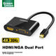 Кабель-конвертер UGREEN Mini DP на HDMI/VGA, адаптер док-станции 4K, совместим с Apple и Microsoft, для подключения к монитору и проектору, модель 10439 - изображение 9