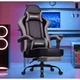 Крісло офісне з підставкою для ніг Bonro B-059 чорно-сіре (42412134) - изображение 3