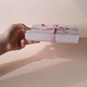 Конверт для дарування грошей PIECES в бархатной коробочке с декором, . Колір рожевий+білий - зображення 2