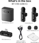 Бездротові петличні мікрофони BOYA BY-V30 USB-C (2 шт), 100 м, шумозаглушення, 36 год - изображение 2