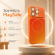 Чехол противоударный Gradient Glass MagSafe для iPhone 15 Pro оранжевый с защитой от пыли и влаги Starry Orange - изображение 10