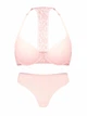 Гладкий комплект белья Victoria's Secret лиф Push-Up с кружевом и трусики тонг 1161227960 (Розовый 34A/S) - изображение 1