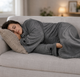 Длинный плед-халат Oversize 140×170 см с широкими рукавами, большим передним карманом, из мягкого полиэстера для дома, дачи, террасы и путешествий - изображение 5