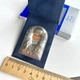 Серебряная икона Св Николай с позолотой в бархатном чехле-подставке, дорожная, карманная - изображение 6