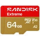 Картка пам'яті SanDisk 64 GB microSDXC C10 UHS-I U3 A2 V30 R170/W80MB/s Extreme GO (SDSQXGN-064G-GN6MN) (23443) - зображення 1