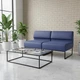 Модульний диван Lounge зі спинкою 154×77×83 см екошкіра Deep Navy - изображение 1