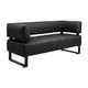 Диван Office 155×65×75 см екошкіра Deep Black - зображення 1