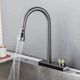 Смеситель для кухни Mixxus FOL-014 Graphite (цвет графит) с выдвижной лейкой и функцией "водопад" из нержавеющей стали - изображение 6