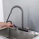 Смеситель для кухни Mixxus FOL-014 Graphite (цвет графит) с выдвижной лейкой и функцией "водопад" из нержавеющей стали - изображение 7