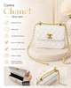 Сумка Chanel белая мини 15×11 см - женская сумка через плечо с цепочкой, золотистой фурнитурой и стеганым дизайном - изображение 2
