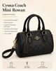 Сумка Coach Mini Rowan чорна — жіноча міні з монограмою, короткими ручками та плечовим ремінцем - зображення 1