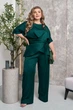 Костюм жіночий брючний із блузою на запах Armani 52660 46-48 Зелений - изображение 1