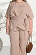 Костюм жіночий брючний із блузою на запах Armani 12660 50-52 Бежевий - изображение 4