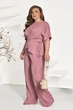 Костюм жіночий брючний із блузою на запах Armani 62660 46-48 Фрезовий - изображение 2