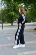 Женский спортивный молодежный костюм из турецкого трикотажа кофта с капюшоном и широкие джоггеры Aksan 26.3000 44(M) Черный - изображение 3