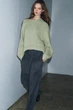 Трикотажний светр з асиметричним низом Zara 6771/003 M Зелений (06771003982М) - зображення 3