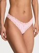 Трусики стринги Cotton Lace-Waist Thong Victoria's Secret розовый XS - изображение 1