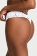 Трусики стрінги Cotton Lace-Waist Thong Victoria's Secret білий з чорним L - зображення 2