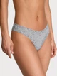 Трусики стринги Cotton Lace-Waist Thong Victoria's Secret темно-серый L - изображение 1
