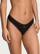 Трусики стринги Cotton Lace-Waist Thong Victoria's Secret черный с розовым L - изображение 1