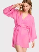 Халат з шифону та мережива Victoria's Secret Satin Midi Robe рожевий S - зображення 1