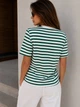 Футболка женская Pepper&mint CB24-53 в полоску с нашивкой S зеленая - изображение 3