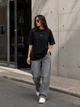 Футболка женская A-NIUSHOW 25037 oversize с вырезом сердце one size черная - изображение 5