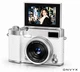 Цифровая камера Onvyx M9 48 МП Full HD 1080P с поворотным экраном 180° 2.4 IPS 16× зум Type-C White - изображение 1