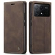 Чехол-книжка CaseMe из нубука для Xiaomi Poco X6 Pro 5G Тёмно-коричневый - изображение 9