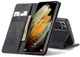 Чехол-книжка CaseMe из нубука для Samsung S21 Ultra Чёрный - изображение 7