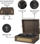 Програвач вінілу Crosley Voyager Cocoa CR8017B-CO c Bluetooth - изображение 4