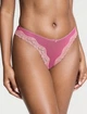 Комплект білизни Victoria’s Secret з мікросітки Tease Lace-Trim Unlined Demi Bra,бюстгальтер без push-up+ трусики стрінги,Рожевий,80E-XL - изображение 5