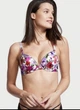 Бюстгальтер Victoria’s Secret White Glam Floral Satin Shine Strap Push-up Bra Білий з фіолетовим 36D - изображение 5