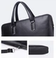 Кожаная мужская деловая сумка-портфель портфель для ноутбука черный Tiding Bag 64028 37 см - изображение 9