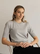Джемпер трикотажний жіночий W09.02.09.511 сірий з коротким рукавом Arber Crew-neck WDanx 7 WTR-185 XL сірий (W09.04.11.513) - изображение 1