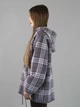 Жіноча кофта з альпаки лілова в клітинку з капюшоном one size (2631275) - зображення 6