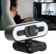 Веб камера Digital Web Full HD 1080P с LED подсветкой и микрофоном шумоподавлением 360 градусов поворот 150 г АБС пластик для стримов конференций и видеозвонков с автокоррекцией освещения - изображение 4