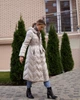 Жіночий однотонний пуховик casual з гусячим пухом і капюшоном Basic (молочний, M), 36031, 27720 - изображение 2