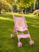 Іграшкова дитяча прогулянкова коляска трость легка візочок рожевий металевий для ляльки пупса - зображення 3