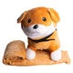 Игрушка-подушка Пес Патрон с пледом 110x140 см детский плюшевый коричневый 509-6BR - изображение 5