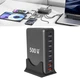 Сетевая зарядная станция ILEPO 500W на 2 USB+6 Type-C мультизарядное устройство мощный блок питания Black (19339) - изображение 9