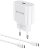 Сетевое зарядное устройство Bavin PC851Y-СС PD 20W Type-C + кабель Type-C/Type-C 60W White (C-PC851Y-CC WH) - изображение 1