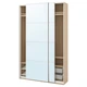 PAX/AULI Шафа з розсувними дверима, білий дуб/дзеркало, 150x44x236 см IKEA - зображення 1