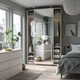PAX/AULI Шафа з розсувними дверима, білий дуб/дзеркало, 150x44x236 см IKEA - зображення 5