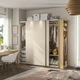 Шафа з розсувними дверима, колір тауп/дуб, 220x66x201 см PAX/HASVIK IKEA 596.071.10 - зображення 2