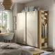 Шафа з розсувними дверима, колір тауп/дуб, 220x66x201 см PAX/HASVIK IKEA 596.071.10 - зображення 3