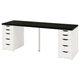 Стіл письмовий, чорно-коричневий/білий, 200х60 см LAGKAPTEN/ALEX IKEA 294.176.87 - зображення 1